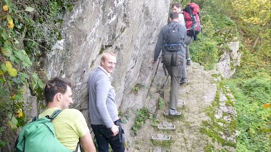 Klettersteig Rheintal im Team bezwingen