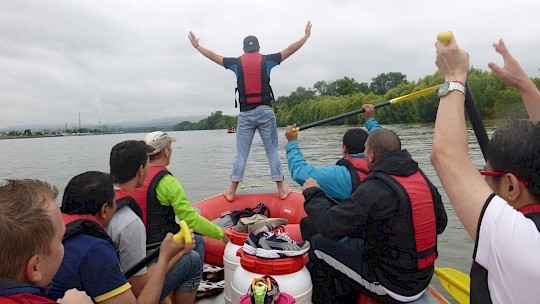 Soft Rafting on the river Rhine